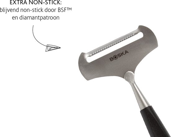 Boska Käsehobel Soft Milano+ - Käsehobel für jungen Käse - Edelstahl - Spülmaschinenfest - Käsehobel Schwarz - Geschenkideen - Küchengeräte - Küchenzubehör - 10 Jahre Garantie