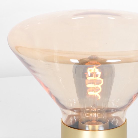 Tischlampe Ambiance 3401ME – Modernes Messing mit bernsteinfarbenem Glas – Steinhauer – Für den Innenbereich
