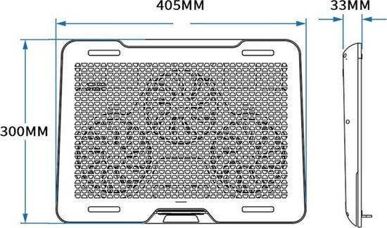 Fuegobird Laptop Cooler - Laptophalter und -kühler - 3 Lüfter - Einstellbar - RGB - Max 17 Zoll - Schwarz