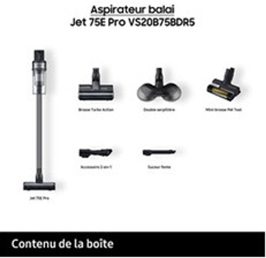 Samsung – VS20B75BDR5 – Staubsauger mit Stiel – 2-in-1 – Tierhaare-Aufsatz