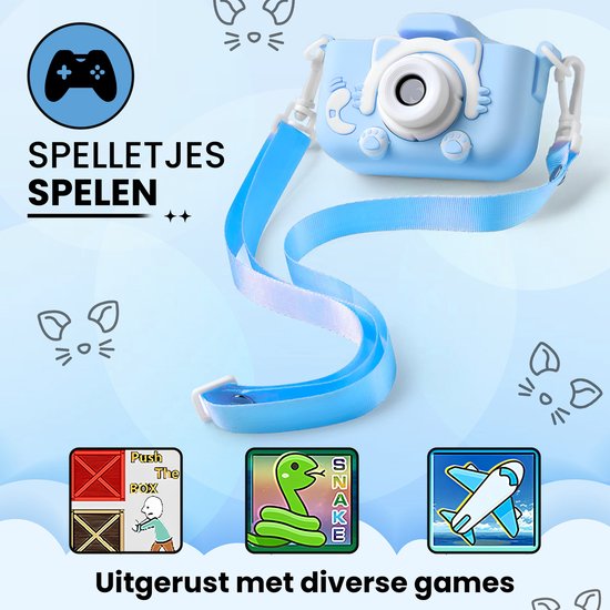 Bambini Kinderkamera - Digitalkamera für Kinder - Digitalkamera - Kinderkamera - 1080P HD - Blau