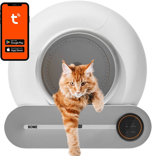 BOME Automatisches Katzenklo - Selbstreinigendes Katzenklo - Mit App und Touchscreen - 65L