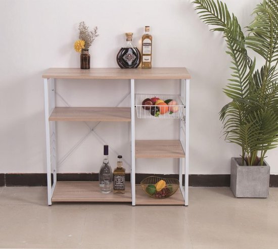 VDD Industrial Vintage Design - Servierwagen - Weiß - 90x40x88cm