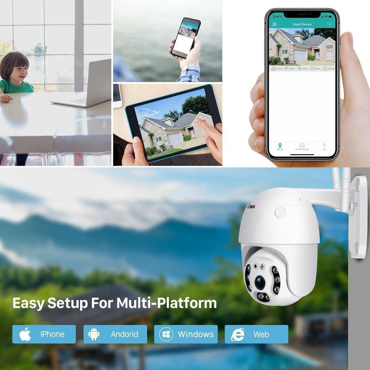 Fuegobird Wifi Smart Wasserdicht IP66 IP Kamera - Outdoor - Drehen und Neigen - Unterstützung 2.4G/5G WIFI - 1080P - PTZ IP Kamera
