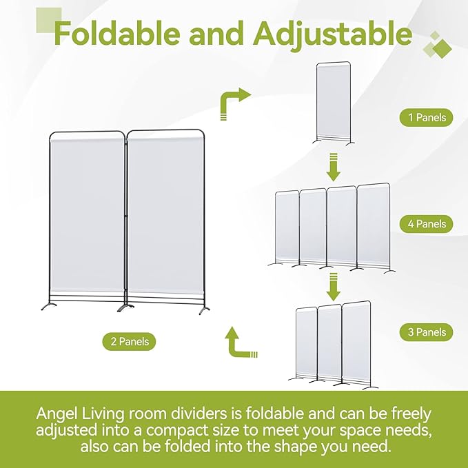 Angel Living Raumteiler – 2 Paneele – 162 cm hoch – flexibel – Beige/Naturfarben