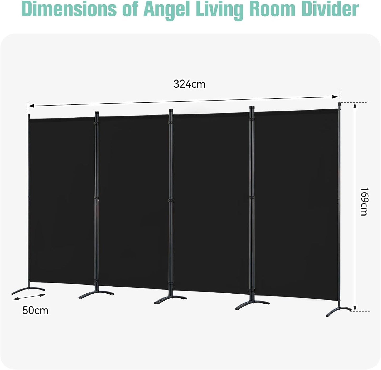 Angel Living Raumtrenner - Schwarz - 324 x 169 cm - 324 x 169 cm