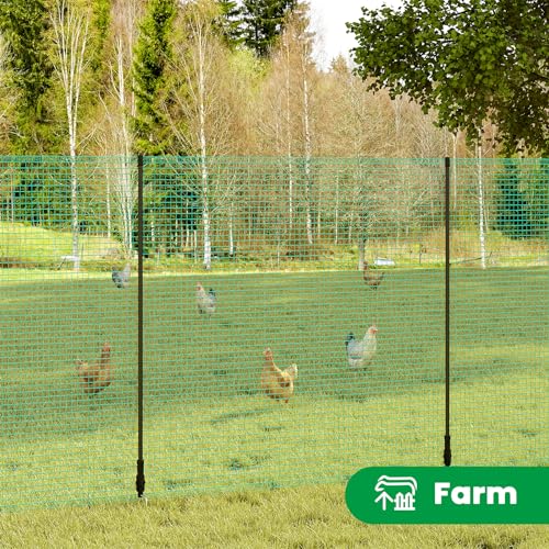 Woltu Zaunnetz Grün mit Pfosten und Befestigungen 25 x 0,9 m Gartenzaun