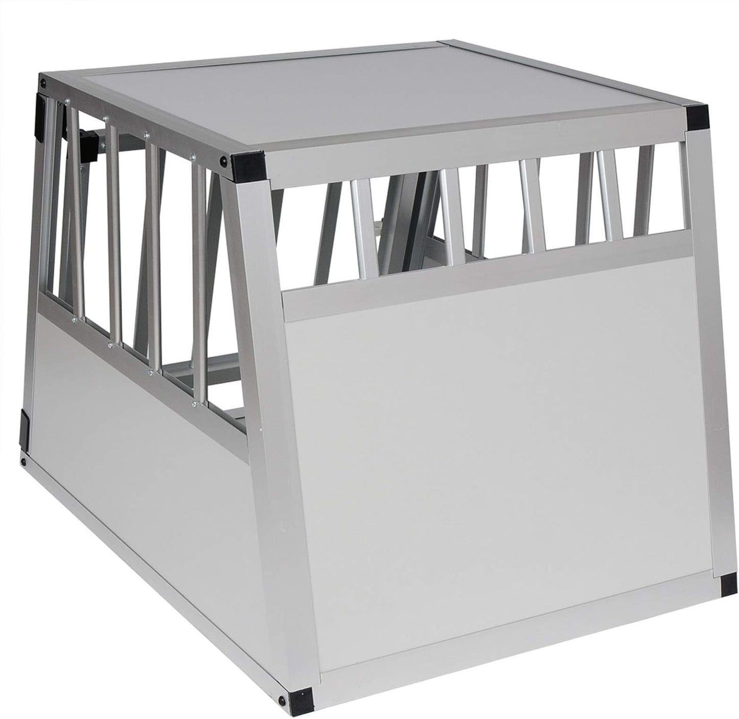 EUGAD Hundebox aus Aluminium – 69 x 54 x 50 cm – Trapezform – Für Auto und Zuhause
