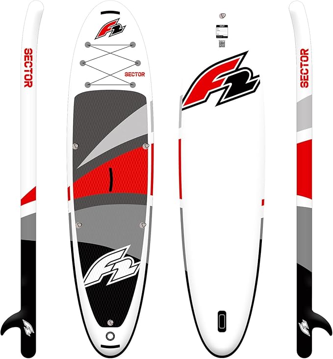 F2 Sector Red SUP Board Limited Edition 2024 – Aufblasbares Allround-Paddle-Board mit Kajaksitz – 372 cm