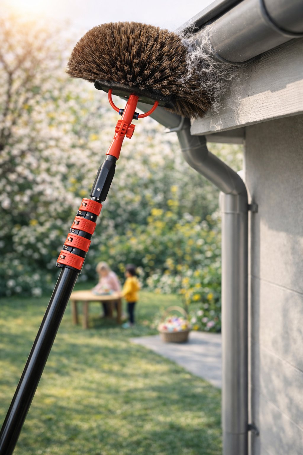 Hortensus Teleskop-Waschbürste - Mit Wasseranschluss und Seifenspender - 6,5 m lang