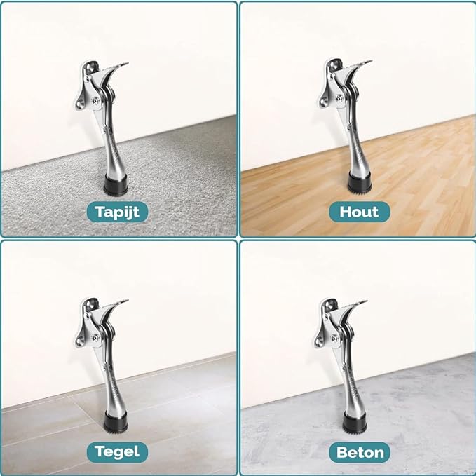 Essible Türstopper Edelstahl Bronze - 13 x 4 cm - Verstellbarer Türstopper mit Fußschalter