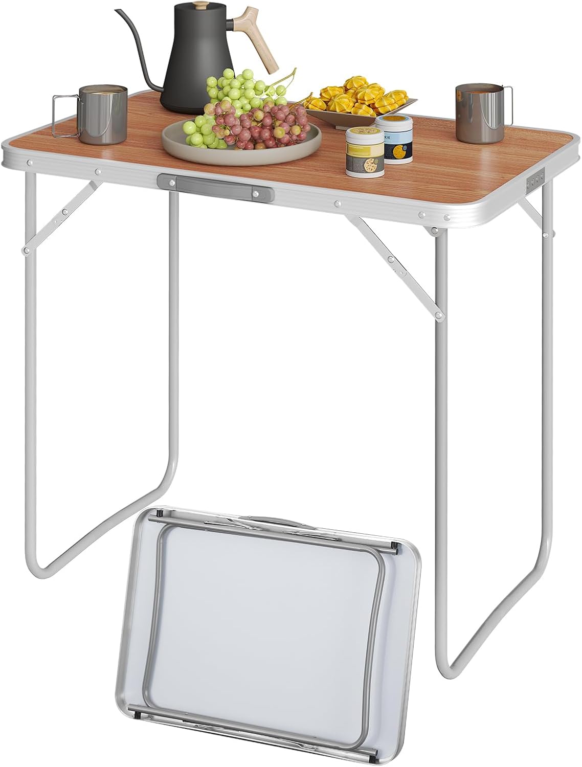 Woltu Camping-Tisch – max. 40 kg – 70 x 50 x 60 cm – Eiche