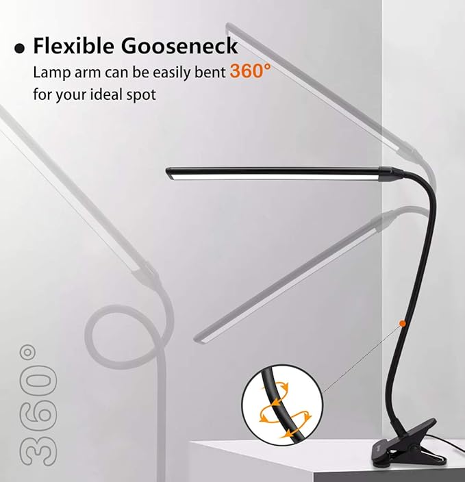 Cesunlight Schreibtischlampe - LED - Dimmbar - USB - Touch-Steuerung - Schwarz