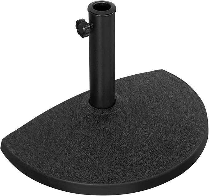 Angel Living Sonnenschirmständer – halbrund – 9 kg – Ø 50 cm – schwarz – Polyresin/Stahl
