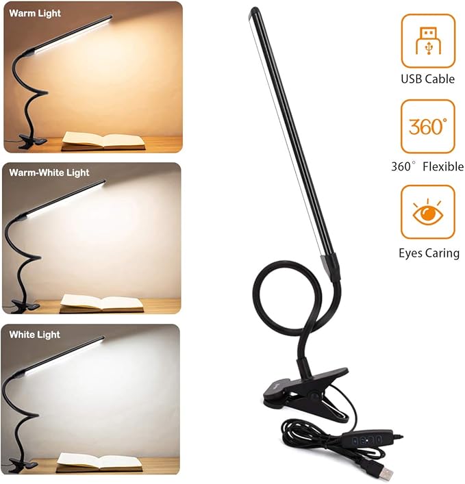 Cesunlight Schreibtischlampe - LED - Dimmbar - USB - Touch-Steuerung - Schwarz