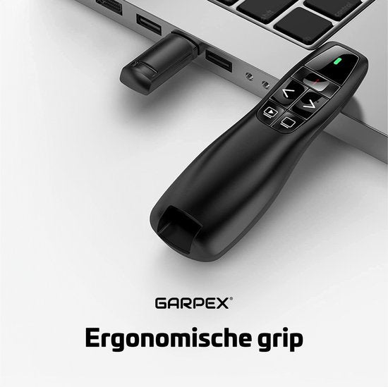 Garpex® Wireless Presenter - Präsentationsklicker - Wireless Presenter - Powerpoint-Fernbedienung - Laserpointer - Wireless