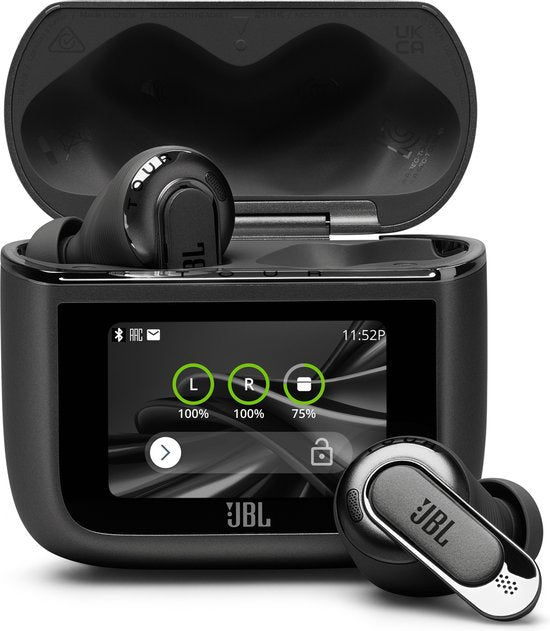 JBL Tour Pro 3 – Kabellose Ohrhörer mit Geräuschunterdrückung – Smart Case mit Touchscreen – True Wireless Bluetooth – Hi-Res Audio (LDAC) – 50 Stunden – Schwarz