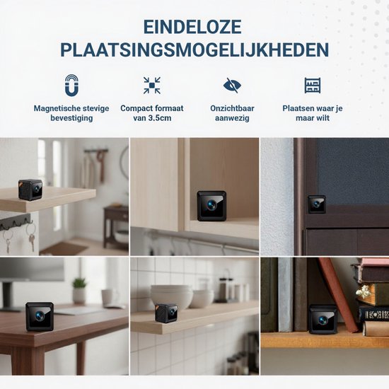 UPLY Spionagekamera – Versteckte Kamera – 64 GB SD-Karte – Versteckte Minikamera – Spionagekamera – WLAN 1080p – Nachtsicht, Bewegungserkennung – Mit App – Drahtlos – Kleine Spionagekamera
