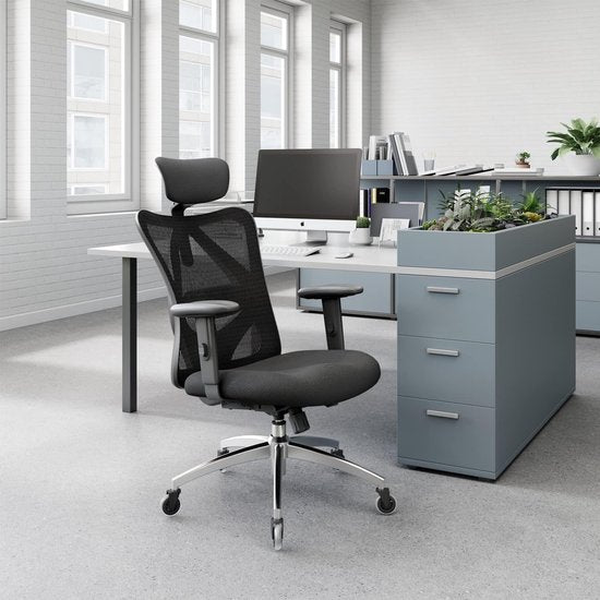 SIHOO M18 PRO Ergonomischer Bürostuhl – Verstellbare Lendenwirbelstütze – Atmungsaktives Netzgewebe – Schwarz