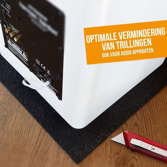 Strex Anti-Vibrationsmatte Waschmaschine und Wäschetrockner - 60 x 60 CM - Schalldämpfende Antirutschmatte - Vibrationsdämpfer - Gummimatte