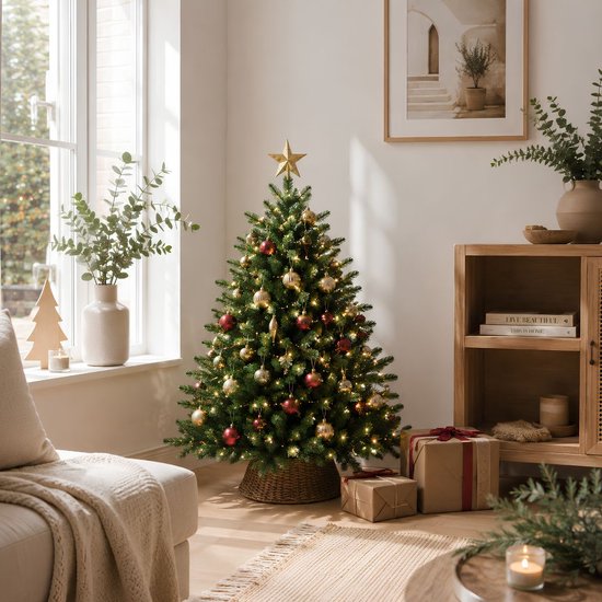 Black Box Trees Brampton Kunststoff-Weihnachtsbaum mit PVC- und PE-Nadeln – Kunstbaum mit Scharnierkonstruktion und 684 Zweigen – Weihnachtsdekoration für den Innenbereich – H 120 x Ø 91 cm – Grün