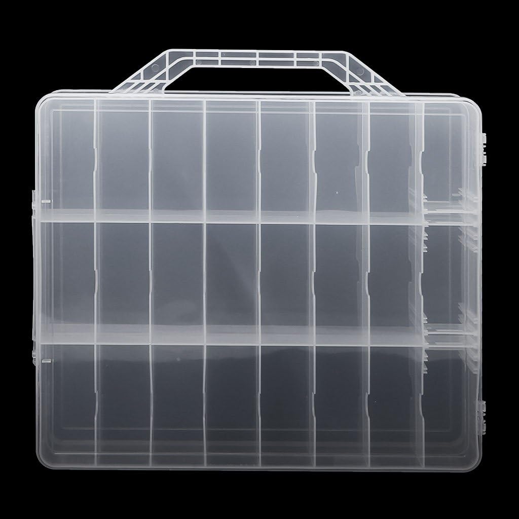 Jojobasic 48 Gitterhalter Display Container Organizer Aufbewahrungsbox - 48 Fächer - Transparent - 34.5x30x8 cm
