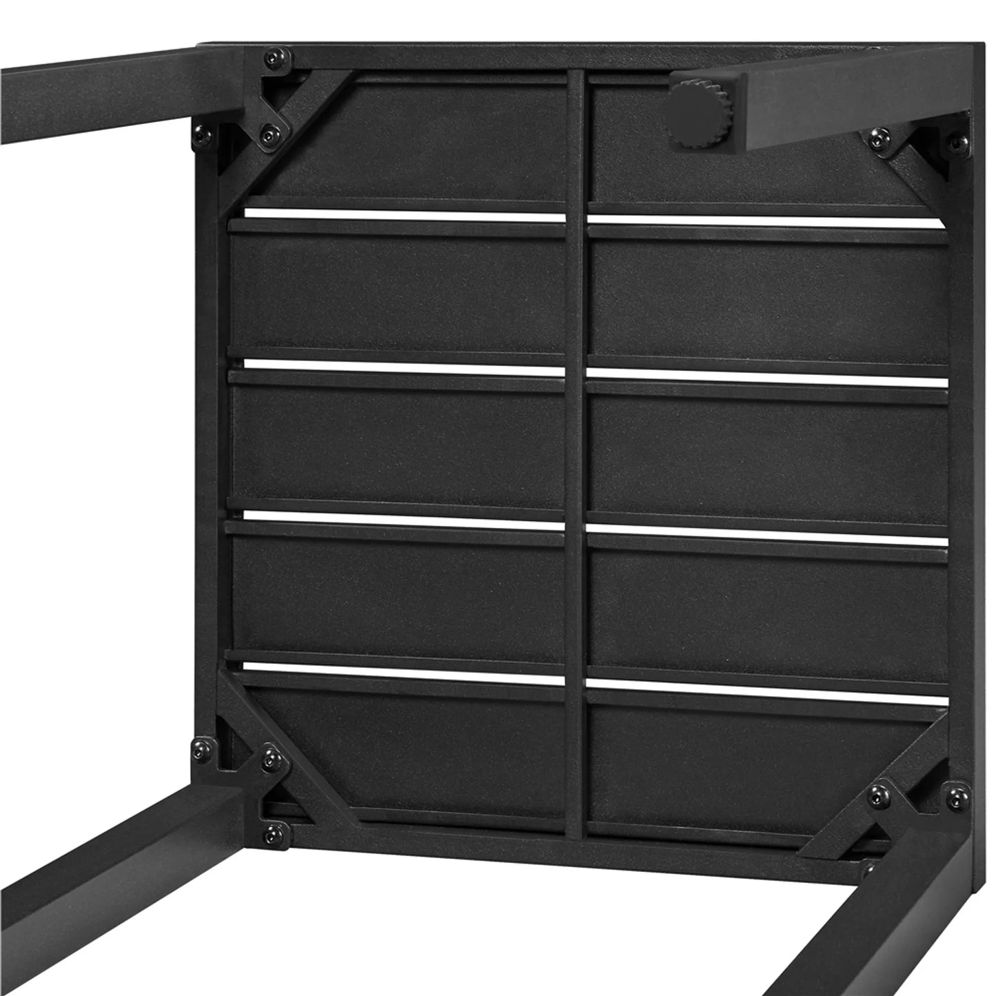 Yaheetech Outdoor Beistelltisch Quadratisch - Ausgestattet mit Latten-Tischplatte und elektrophoretische Pulverbeschichtung und Support Bar - Für Garten Balkon und Terrasse - Schwarzes Metall - 45 x 45 x 45,5 cm