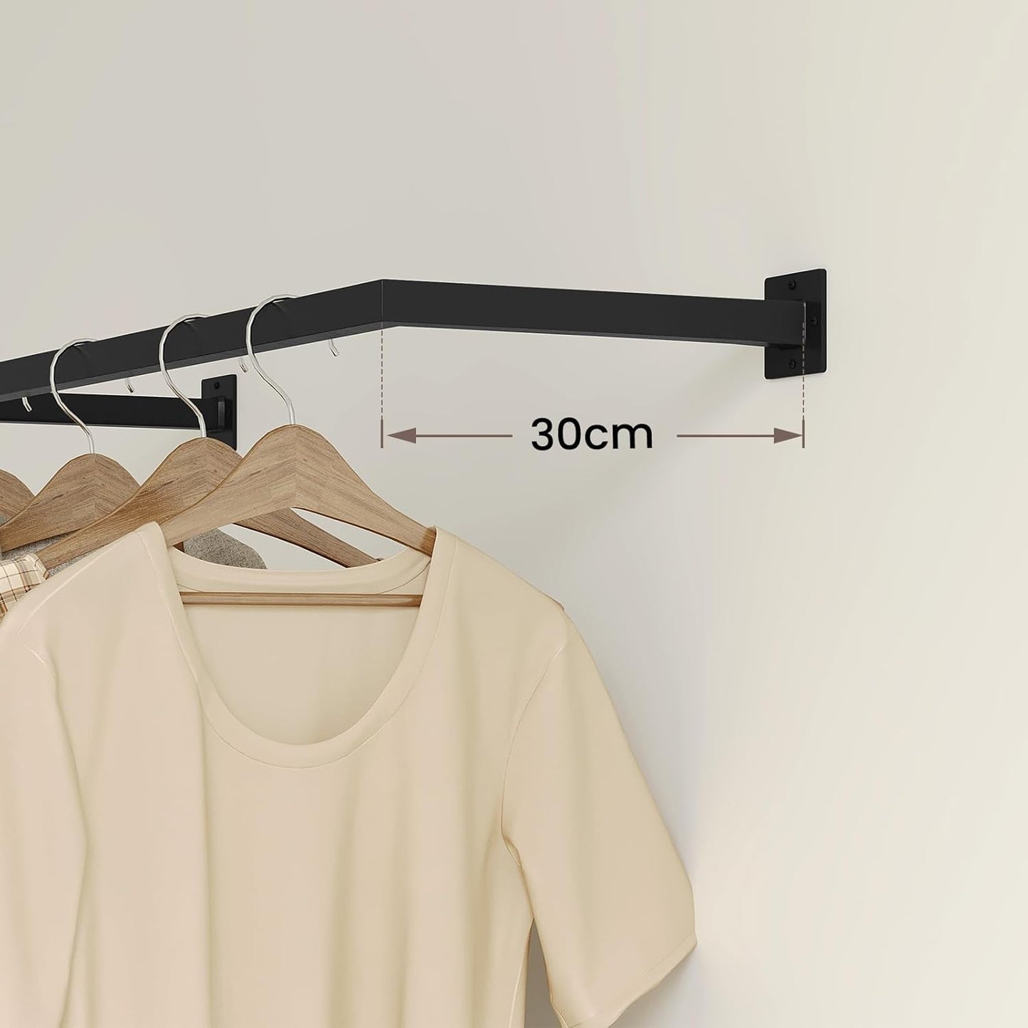 eSituro Wandgarderobe Industrie schwarz - 94 x 30 x 6,5 cm - platzsparender Wandgarderobenständer bis zu 50 kg