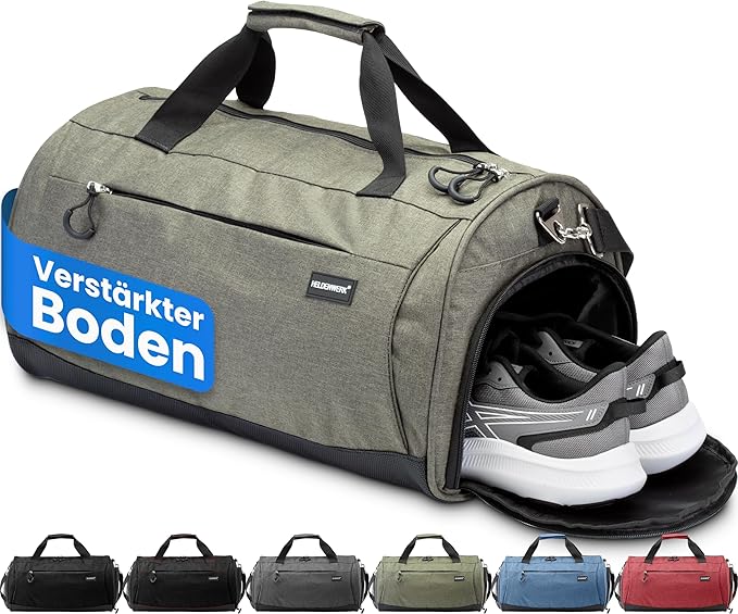 Herowerk Sporttasche mit Schuhfach und Nassfach - Trainingstasche für Frauen und Männer - 48x26x25 cm - 30L - Grün
