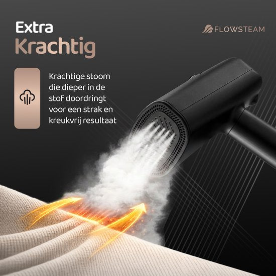 FLOWSTEAM® Vacuum Edition Kleiderdampfer – Handdampfer mit Saugfunktion – Reisedampfer – 2100 W – Matte Black