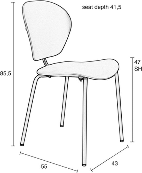 Zuiver The Ocean Chair Esszimmerstühle Coconut Milk - 2er Set