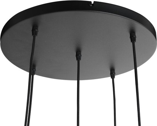Steinhauer - Pendelleuchte - Bollique LED - schwarz - Glas Metall Rauchglas - Ø 60cm - E27 GU10 - 3800ZW