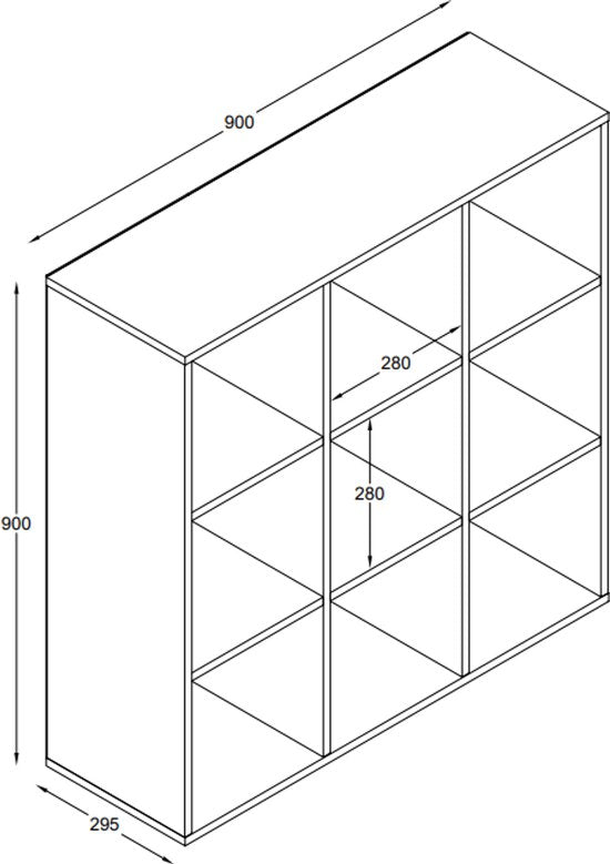 VDD – Fachschrank inkl. 5 Aufbewahrungsboxen – Wandschrank – Fachschrank Weiß – Fachschrank – Wandschrank – Wandschränke – Wandschränke für das Wohnzimmer – 9 Fächer – Weiß