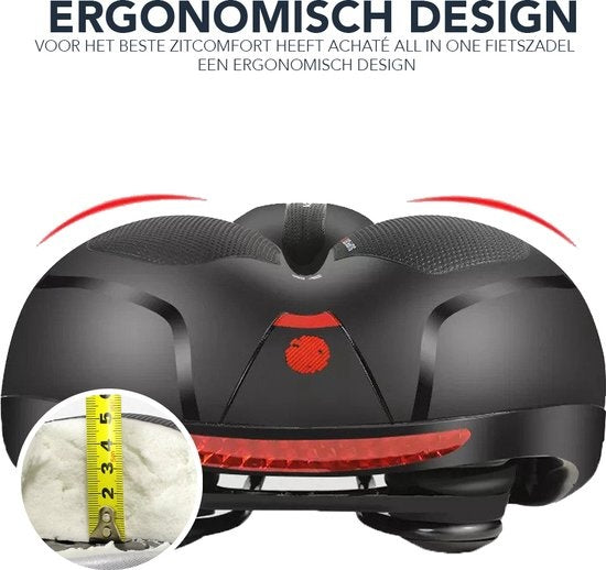 AchatÃ© Fietszadel - Unisex - Extra Comfortabel - Ventilerend - Incl. Zadelhoes en Installatiemateriaal