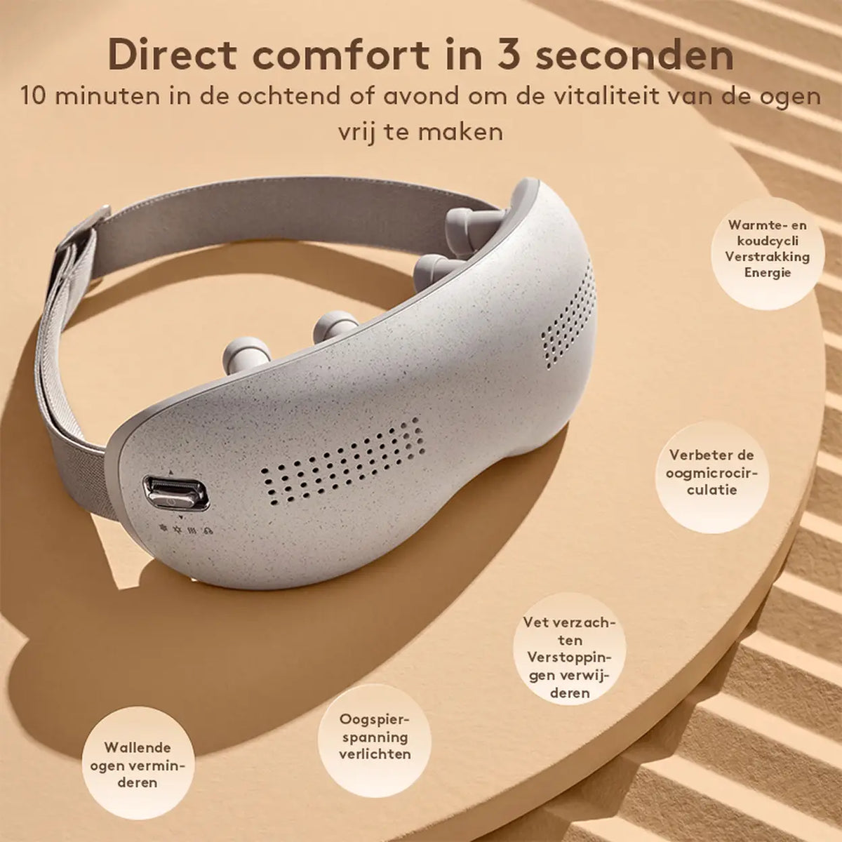Breo Seek Pro Augenmassagegerät mit Wärme und Kompression – Luftdruck, Bluetooth-Musik, wiederaufladbares Augenmassagegerät zur Entspannung, gegen Augenringe, Augenüberanstrengung, trockene Augen, für unterwegs und zu Hause
