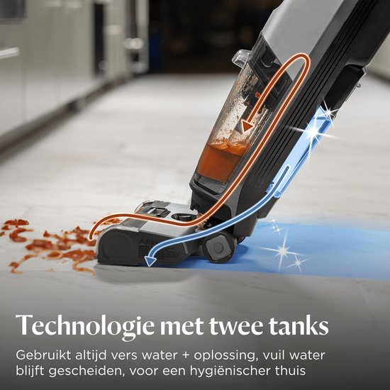 BISSELL CrossWave OmniForce Edge Select Akku-Staubsauger mit Wischfunktion – Fleckenentferner für Hartböden – Kabelloser Stabstaubsauger – 2-in-1-Staubsauger – Besonders leistungsstarker Motor mit 31 aW – ZeroGap-Technologie – 3999 N