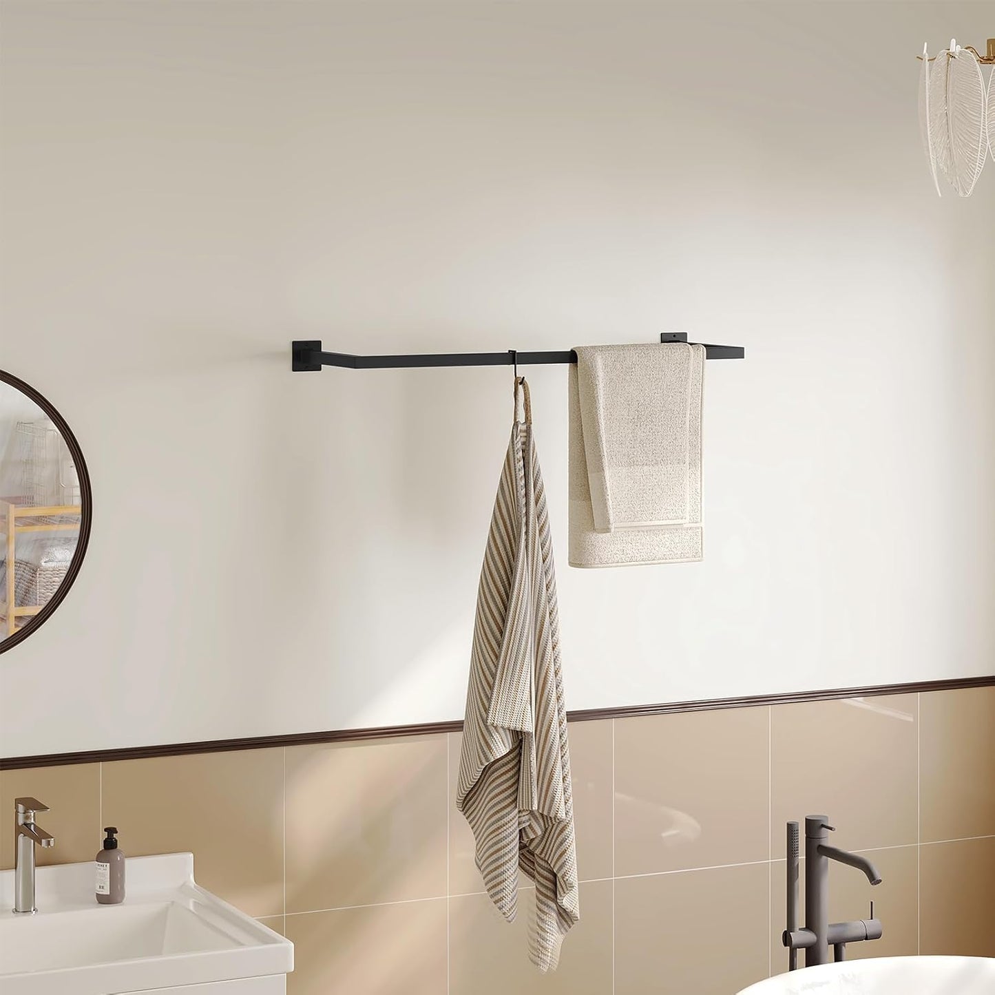 eSituro Wandgarderobe Industrie schwarz - 94 x 30 x 6,5 cm - platzsparender Wandgarderobenständer bis zu 50 kg