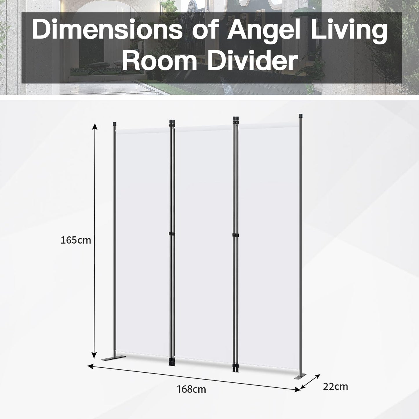 Angel Living Faltwand - 3 Paneele - 168 x 165 cm - Weiß