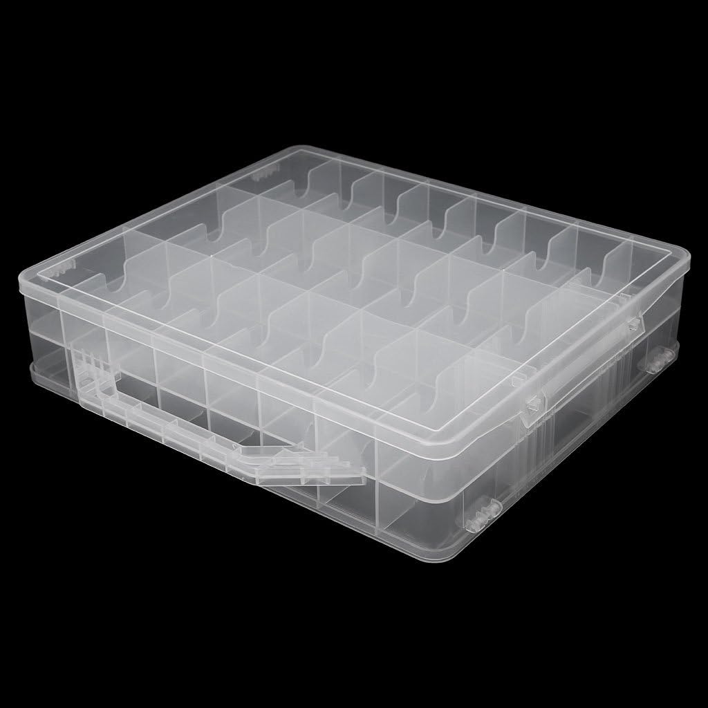 Jojobasic 48 Gitterhalter Display Container Organizer Aufbewahrungsbox - 48 Fächer - Transparent - 34.5x30x8 cm