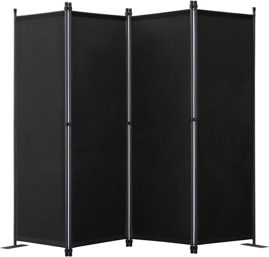 Angel Living Chamber Screen - 4-teilig - 224x165 cm - faltbar - Stahl & Polyester - Raumteiler & Sichtschutz - Schwarz