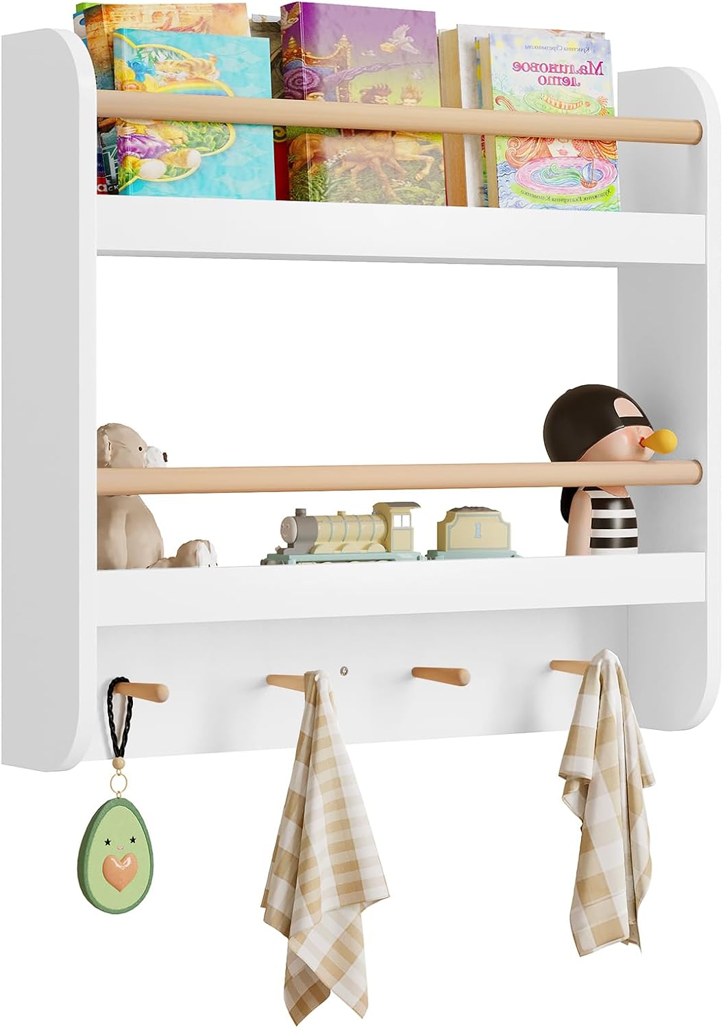 Woltu Kinderbücherregal – MDF – 60 x 55 x 12 cm – Weiß