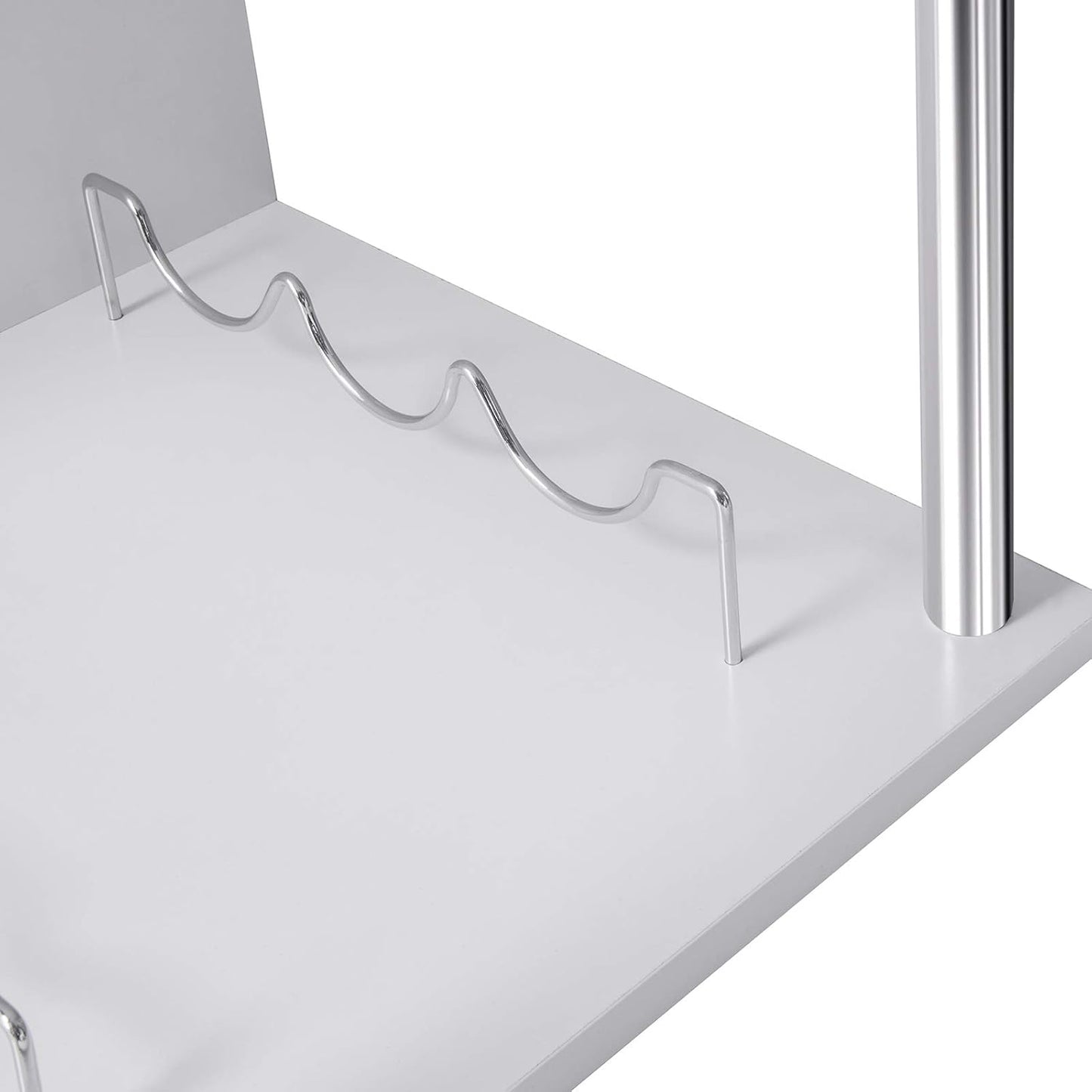 Woltu Bartisch mit Flaschenhalter und 3 Ablagen - Weiß - 113x40x105 cm