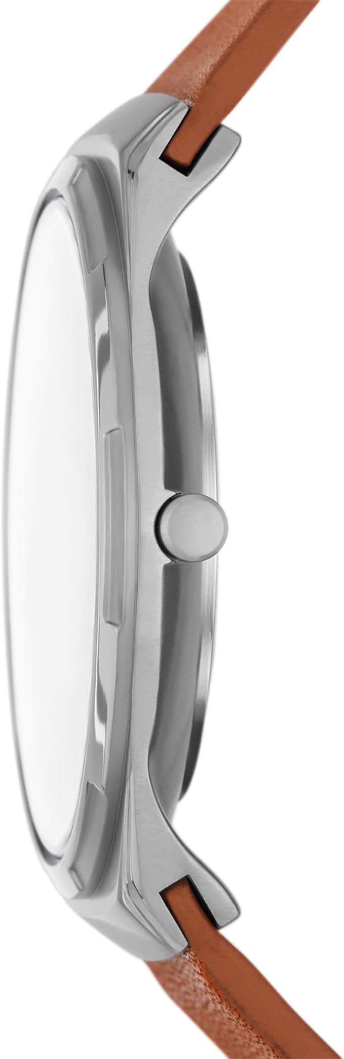Skagen Melbye Titanium - 40 mm - Graues Titangehäuse - Blaues Zifferblatt - Braunes Lederband