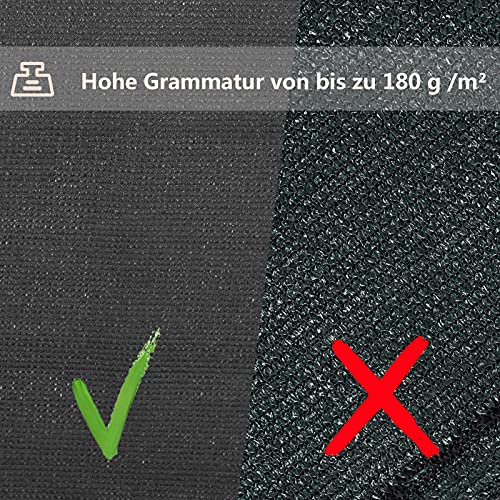 Woltu Sichtschutzwand HDPE 180 g/m² - Anthrazit - 1 x 15 m