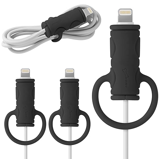 Bone Kabelschutz, 3 Stück Silikon Kabelschlauch für Lightning iPhone Ladekabel