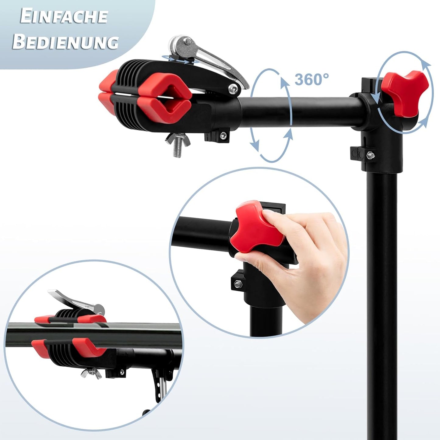 WOLTU Fahrrad-Montageständer Schwarz – 105–185 cm verstellbar – um 360° drehbar – bis zu 25 kg