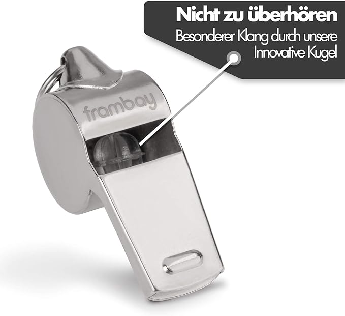 Pfeife - Pfeife mit innovativem [AirSpin]-Ball I Schiedsrichterpfeife I Signalpfeife I Notfallpfeife I Pfeife für den Sportunterricht I Pfeife für Kinder