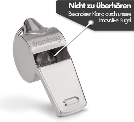 Pfeife - Pfeife mit innovativem [AirSpin]-Ball I Schiedsrichterpfeife I Signalpfeife I Notfallpfeife I Pfeife für den Sportunterricht I Pfeife für Kinder