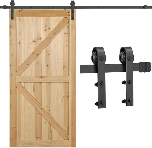 Yaheetech Schiebetürbeschlag - Bis zu 100 kg - Eisen - 244 x 23 x 5,5 cm - Schwarz