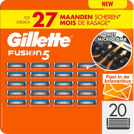 Gillette Fusion5 – Rasierklingen – Sparpackung mit 20 Stück – Briefkastenpaket – Neue Formel
